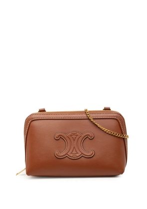 Celine Pre-Owned 2023 Smooth Calfskin Cuir Triomphe Clutch on Chain crossbody bag - Brown