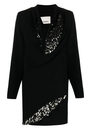 ISABEL MARANT Lazeli sequin-embellished long-sleeve dress - Black