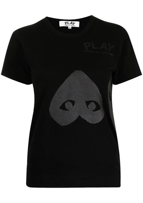 Comme Des Garçons Play two grey hearts T-shirt - Black