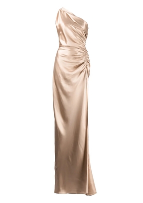 Michelle Mason Asym silk gown - Neutrals