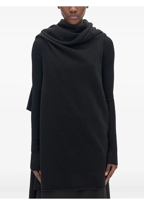 Ann Demeulemeester felted-wool draped knitted top - Black