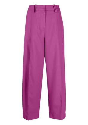 GANNI pleated straight-leg trousers - Purple