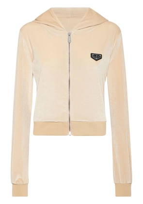 Philipp Plein Strass Skull hoodie - Neutrals