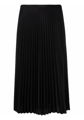 Lacoste logo-waistband pleated skirt - Black