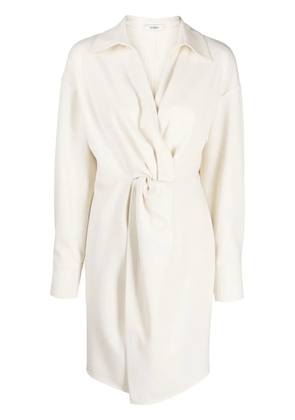 Goen.J V-neck long-sleeve shirt dress - Neutrals