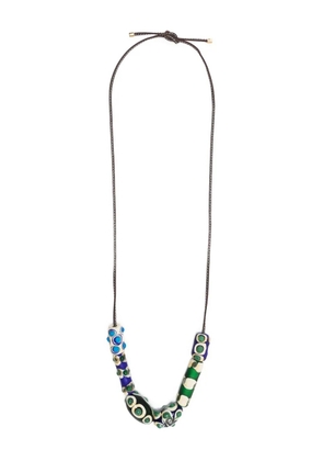 colville Beatle beaded leather necklace - Green