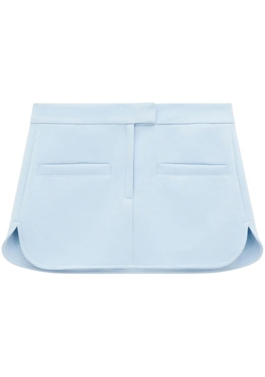 Courrèges curved twill mini skirt - Blue