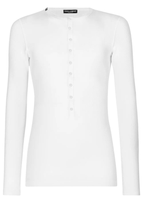 Dolce & Gabbana long-sleeve button-fastening top - White