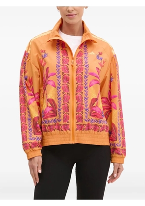 adidas floral-print bomber jacket - Orange