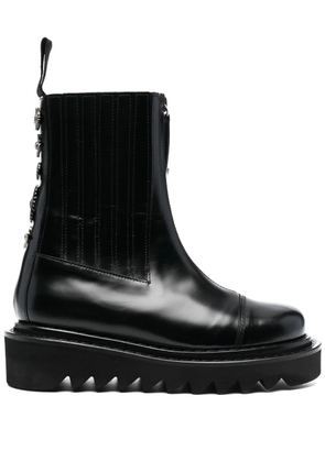 Toga Pulla ridged sole ankle boots - Black