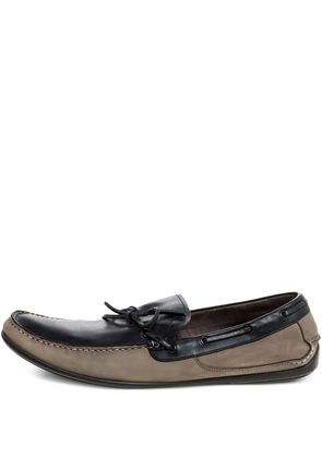 Ferragamo Pre-Owned leather-panelled loafers - Brown