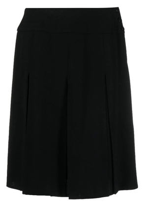 CHANEL Pre-Owned 1990s box pleat above-the-knee wool skirt - Black