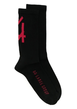 44 LABEL GROUP intarsia-knit logo socks - Black