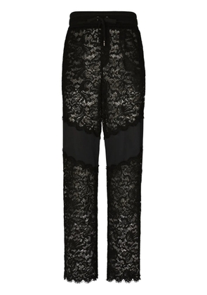 Dolce & Gabbana cordonetto-lace track pants - Black