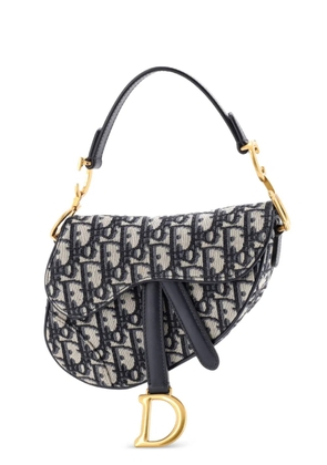 Christian Dior Pre-Owned Saddle Handbag Oblique Canvas Mini shoulder bag - Blue