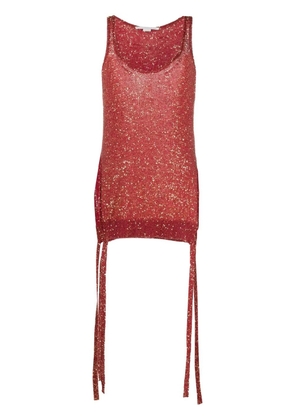 Stella McCartney sequin-embellished knit tank top - Red