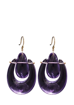 Ten Thousand Things 18kt yellow gold small O'Keeffe amethyst earrings