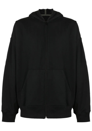 Osklen drop-shoulder zip-up hoodie - Black