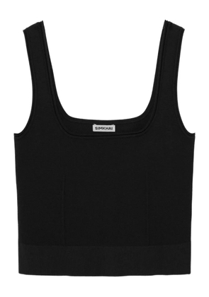Simkhai Uri square-neck ribbed top - Black