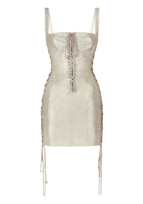 Dolce & Gabbana KIM DOLCE&GABBANA crystal-embellished mesh minidress - White