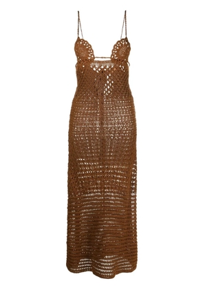 Alanui Mother Nature crochet dress - Brown