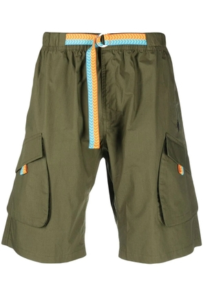 COUNTY OF MILAN contrasting-belt cotton cargo shorts - Green