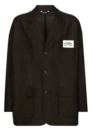 Dolce & Gabbana single-breasted linen blazer - Brown