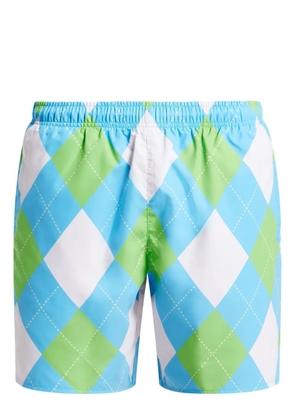 Lacoste geometric-print swim shorts - Blue