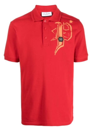 Philipp Plein Skull & Bones jersey polo shirt - Red