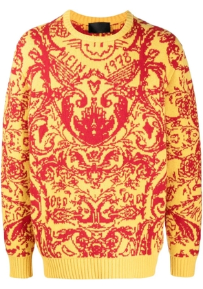 Philipp Plein intarsia-knit design jumper - Yellow