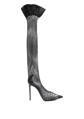 Le Silla Gilda fishnet thigh-high boots - Black