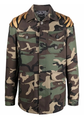 Philipp Plein Golden Eagle camouflage jacket - Brown