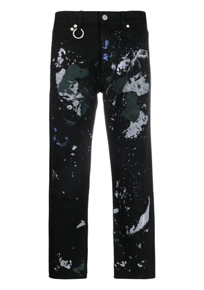 Études Studio paint-splattered straight-leg jeans - Black