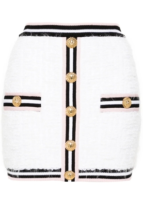 Balmain Maze monogram-jacquard miniskirt - White