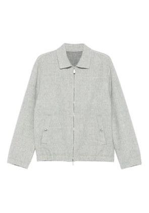 Eleventy zip-up checked bomber jacket - Grey