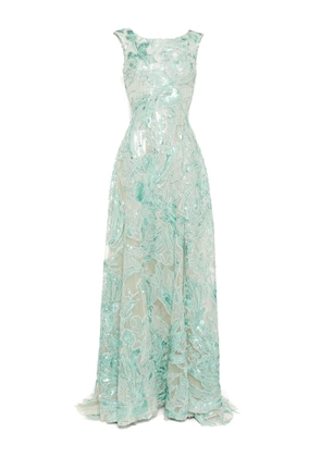 Saiid Kobeisy embroidered long dress - Green