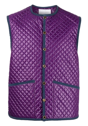 Fumito Ganryu quilted fitted gilet - Purple