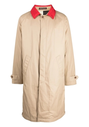 Undercover x Fragment contrasting-collar cotton raincoat - Neutrals