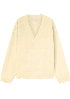 AMBUSH number-embroidered jumper - Neutrals