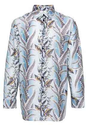 ETRO botanical-print cotton shirt - Blue