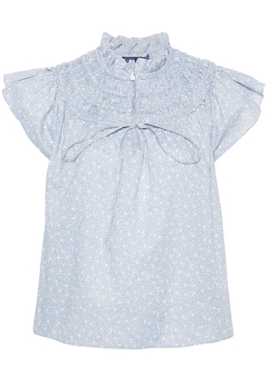 Polo Ralph Lauren floral-print cotton blouse - Blue