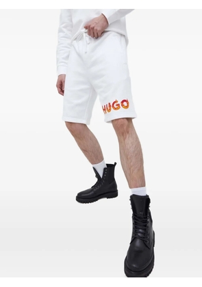 HUGO drawstring logo-print track shorts - White