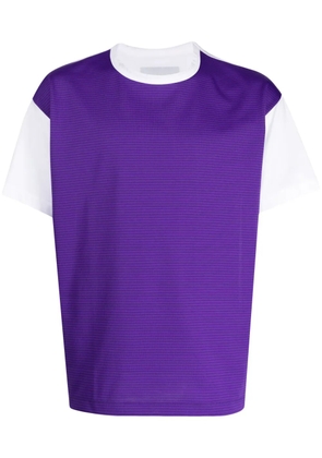 Fumito Ganryu contrast-panel two-tone T-shirt - Purple