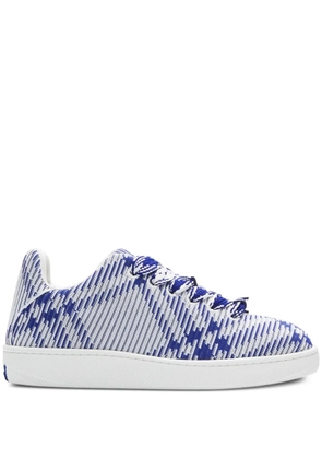 Burberry Box checked leather sneakers - Blue