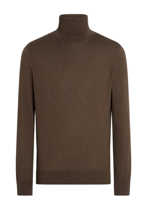 Zegna turtleneck cashmere-blend sweater - Brown