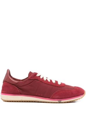 Patrizia Pepe suede-panel sneakers - Red