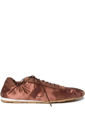 Miu Miu Plume lace-up fastening sneakers - Brown