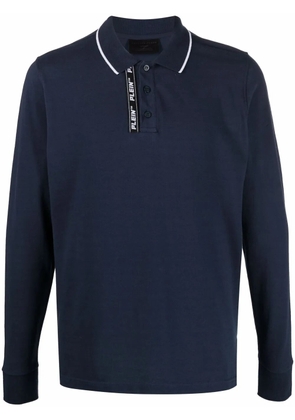 Philipp Plein logo embroidered polo shirt - Blue