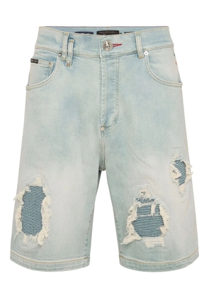 Philipp Plein distressed shorts - Blue
