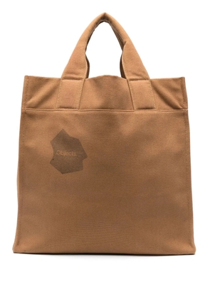 OBJECTS IV LIFE logo-print cotton tote bag - Brown